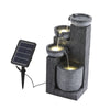 Solar Water Feature LED Light Outdoor Garden Fountain Cascading Waterfall Statue
