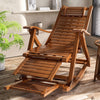 Bamboo Recliner Rocking Chair Armchair Foldable Garden Deck Chair Sun Lounger