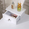 White Dressing Table with Mirror and Stool, 5 Drawers for Storage, 75x40x141.5cm
