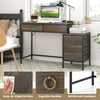 Industrial Styled Workstation Writing Table Computer Desk w/ 5 Drawers-Grey