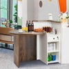 COSTWAY Reception Desk Front Counter Desk w/ Lockable Drawer-Coffee