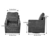 Swivel Accent Chair Grey Chenille Armchair Soft Barrel Club Chair Bedroom Lounge