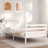 Bed Frame with Headboard White 90x200 cm Solid Wood vidaXL