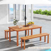 Outdoor Solid Wood Dining Table Patio Dining Table for 6-Natural