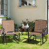 Garden Double Swing Glider Chair Rocking Chair Steel Swing Loveseat w/Table