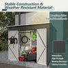 Garden Shed Pent Roof 4X8FT Metal Free Foundation Base Storage House Anthracite