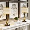 Farmhouse Table Lamp 3-Way Dimmable Nightstand Bedside Lamp Heavy Duty Iron Base
