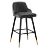 2x Swivel Bar Stools Velvet Metal Legs Breakfast Stools Kitchen Padded Chairs