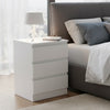 3 Drawers Bedside Table Cabinets w/ Charging Station Nightstand Storage Unit
