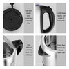 Electric Kettle Fast Boil Quiet Stainless Steel Boil-Dry Protection 2200W 1.7L