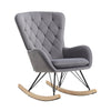 Velvet Upholstered Recliner Rocking Chair Accent Sofa Armchair Living Room Grey