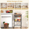 4-Tier Kitchen Storage Cart on Wheels with Pull-out Baskets-Black