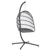 Large Garden Swing Seat Hanging Chair Basket Egg Shape Rattan with Matching Pad