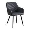 Set of 2 Armchairs Dining Chairs with Arms Velvet PU Faux Leather Chairs Kitchen