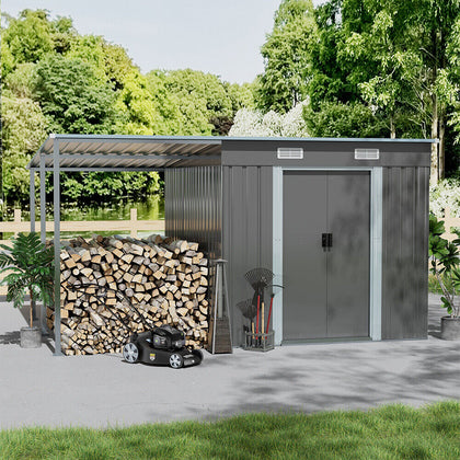 7.5ft x 5.5ft Outdoor Garden Storage Shed Tool Shed with Open Organizer Sheds UK