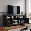 High Gloss 2 Door TV Unit Cabinet 135cm Black TV Stand Sideboard Entertainment