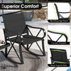 3 Piece Patio Rocking Set 2 Rocking Chairs w/ Side Table-Black