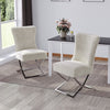Luxury Dining Table Side Chair Design Sense Button Back Cross Legs Reception 2x