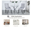 2pcs Grey Velvet Dining Chairs Button-Tufted Upholstered Armchairs with Rivets