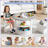 Kids Activity Table and Chair Set with 4 Fabric Drawers-Grey