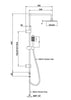 Traditional Bath Shower Mixer Tap With 3 Way Square Rigid Riser Rail Kit *WN