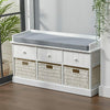 Hallway Bench Shoe Rack Entrance Storage Ottoman Cabinet Wicker Drawers Baskets