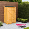 Wooden outdoor garden cabinet utility storage tools XXL shelf box shed flat roof