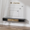 Grey Floating TV Stand Cabinet Wall Mounted Media Console Open Shelves Flip Door