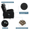 Electric Power Lift Recliner Vibration Massage Upholstered Reclining Chair Black