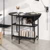 Modern Dining Table 100 cm Round Kitchen Table-Black