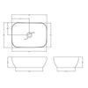 Square Countertop Vessel Wash Basin 455mm White Ceramic Bathroom Sink