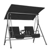 Uimoso 2-Seat Patio Swing Chair Outdoor Patio Swing with Adjustable Canopy Black