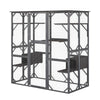Large Wooden Cat House Kitten Cage Enclosure Walk-in Cat Kennel with 7 Platforms