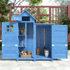 Garden Outdoor Wooden Utility Tool Storage Box Shed Cabinet 118x54x173 cm Blue