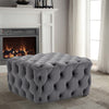 Chesterfield Velvet Ottoman Pouffe Footstool Deep Button Sofa Seats Coffee Table