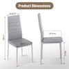Set of 4 Dining Chairs Padded Seat High Back Metal Legs Modern Home Eysxudzhresa