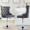 Grey Bar Stools Kitchen Breakfast Chairs with Swivel Gas Lift Adjustable Height
