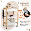Rolling Kitchen Storage Trolley Cart Cupboard Island Shelves W/ Drawer &Handle