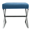 Velveteen Pouffe Chairs X-Shape Legs Footrest Ottoman Vanity Dressing Seat Stool