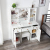White Dressing Table Vanity Makeup Desk Set LED Mirror 3 Drawers Stool Bedroom