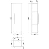 1200mm Tall Bathroom Wall Hung Storage Cabinet Cupboard Modern Soft Close White