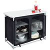 Folding Outdoor Aluminum Camping Kitchen Unit Storage Station Cook Table w/ Bag
