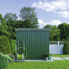 4x8ft Metal Steel Garden Shed Pent Roof Sliding Door Storage Toolshed Outdoor