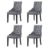 1/2/4/6 Dining Chairs Armchair High Back Linen/Velvet Upholstered Wood Legs Home