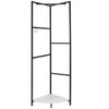 Strong Metal Coat Stand Corner Garment Rack Clothes Rail Wall Hanging Shelf Hook