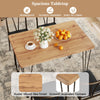 5-Piece Dining Table Set Industrial Rectangular Kitchen Table-Coffee