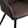 Set of 2 Armchairs Dining Chairs with Arms Velvet PU Faux Leather Chairs Kitchen
