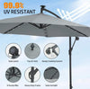 Cantilever Garden Parasol LED Lights 3 m Banana Patio Umbrella with Base UPF 50+