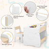 Kids Table and Chair Set w/ Storage and Paper Roll Holder-White