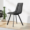 Set of 2 Faux Leather/Suede Dining Chairs Metal Legs Reception Restaurant Chair